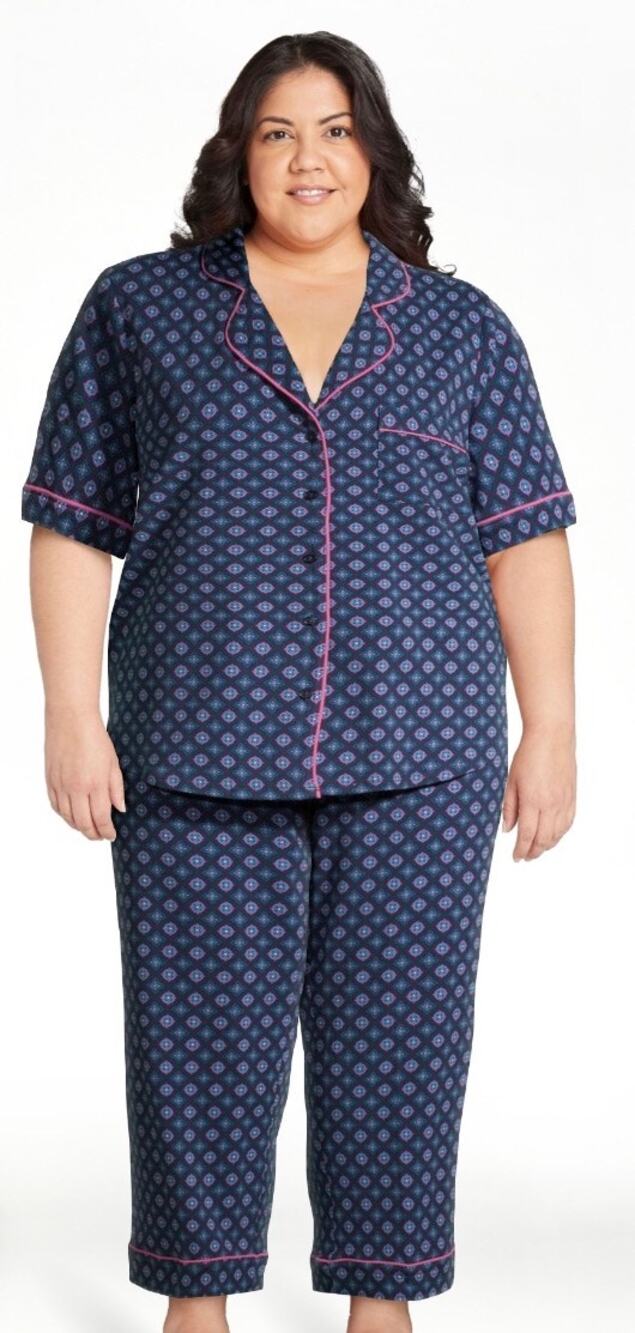 Secret Treasure Woman Plus Traditional Short Sleeve 2Piece Notch Pajamas Set 5X